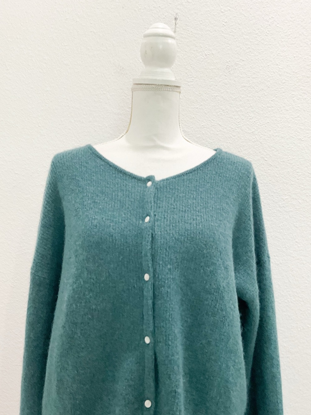 Sezane Women's Ribbed Green Button Down Cardigan Size XL - Picture 3 of 9